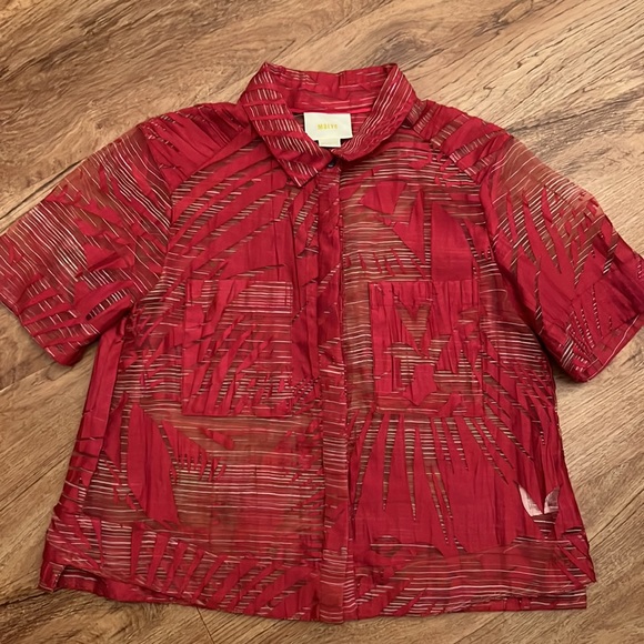 Maeve Sun Palm Midi Top - Picture 4 of 5